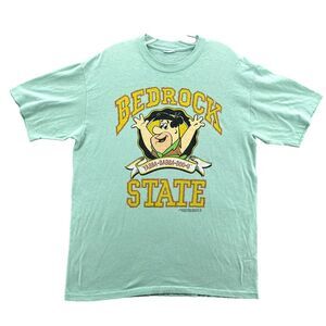 Vintage The Flintstones T-Shirt Large Fred Bedrock State '89 Cartoon‎ Streetwear